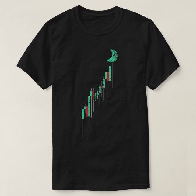 Camiseta Candlestick Chart To The Moon (Frente do Design)