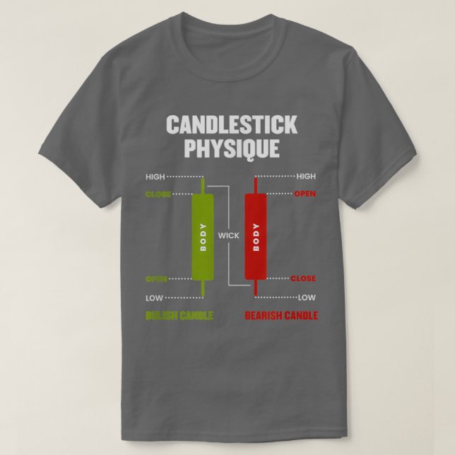 Camiseta Candlestick Physique Stock Market Day Trader Inves (Frente do Design)