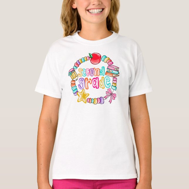 Camiseta Candy Bracelet Colorful Second Grade (Frente)
