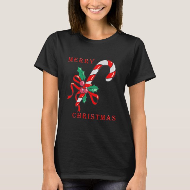 Camiseta Candy Candy Candy Candy de Feliz Natal Vermelho (Frente)