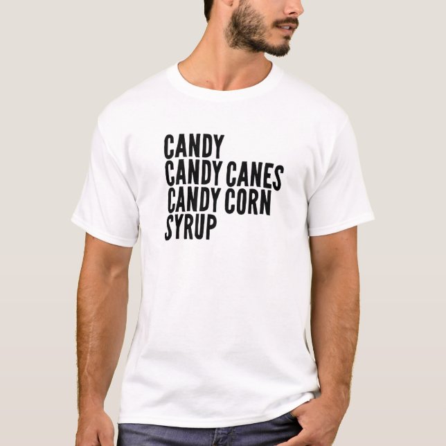 Camiseta Candy Candy Canes Candy Corn Syrup Kids Adults Hal (Frente)