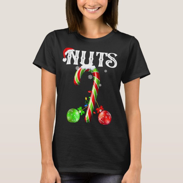 Camiseta Candy Cane Chest Nuts Couples Funny Chestnuts Xmas (Frente)