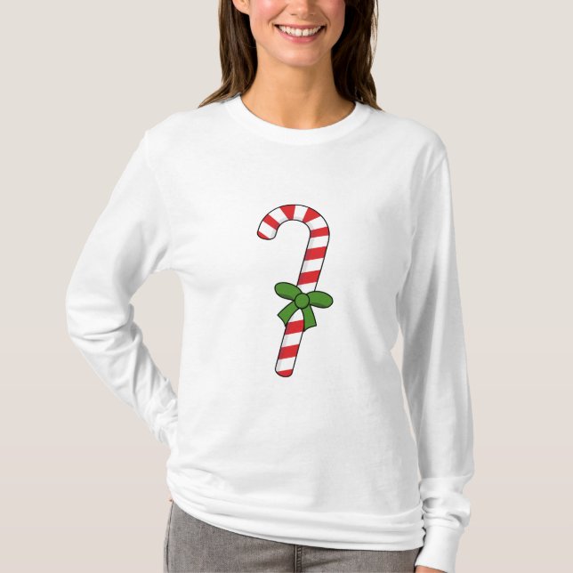 Camiseta Candy Cane com Faixa Verde (Frente)