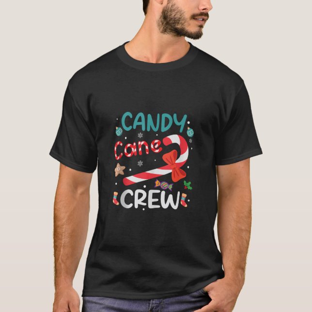 Camiseta Candy Cane Crew Candy Candy Candy Candy Cover Xmas (Frente)