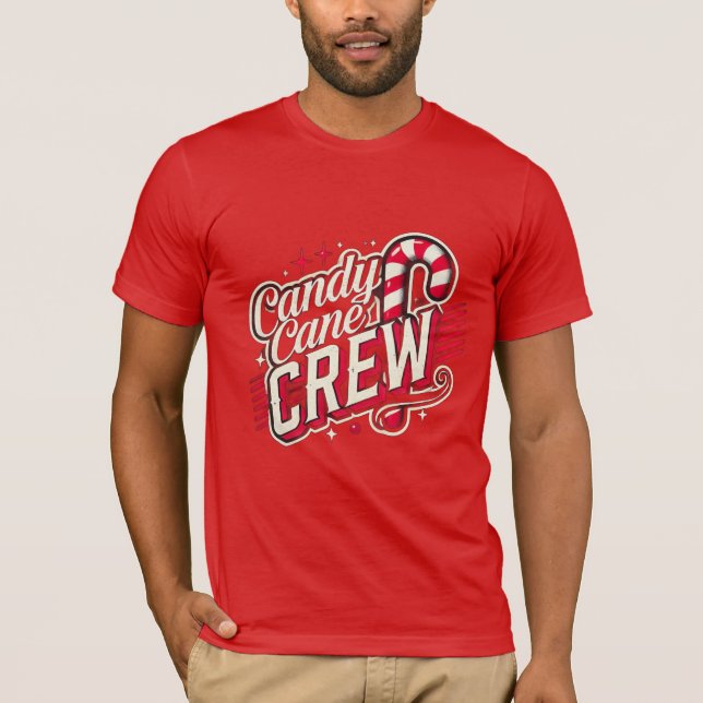 Camiseta Candy Cane Crew Christmas Family Holiday Matching  (Frente)