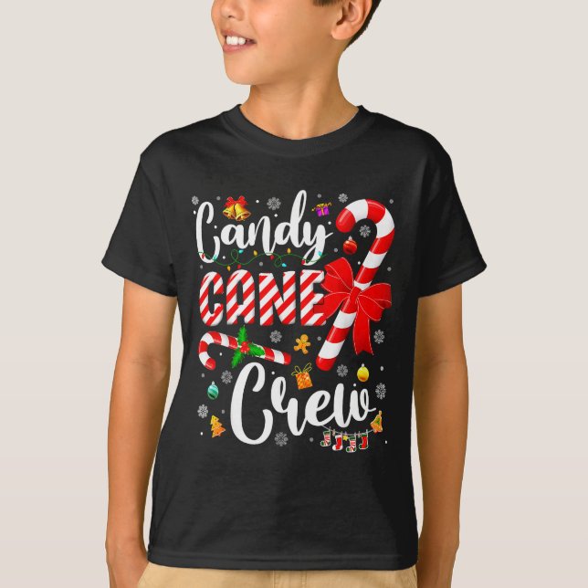 Camiseta Candy Cane Crew Christmas Xmas Love Candy Boys Gir (Frente)