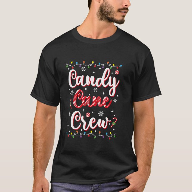 Camiseta Candy Cane Crew Engraçado Doces De Natal Em Xmas P (Frente)