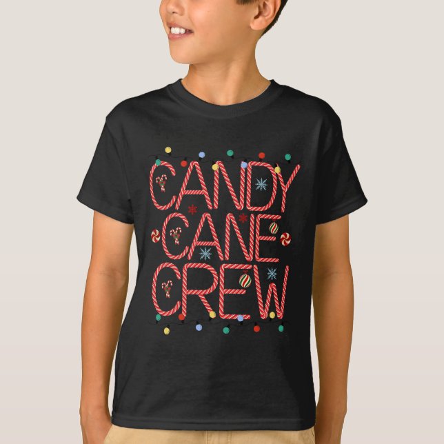 Camiseta Candy Cane Crew Engraçado Doces De Natal Engraçado (Frente)