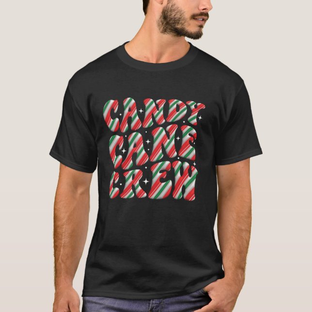 Camiseta Candy Cane Crew Engraçado Doces De Natal Engraçado (Frente)