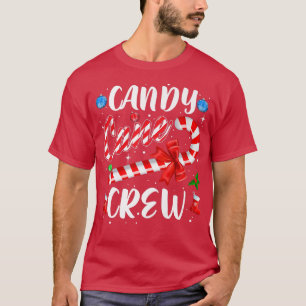 Camiseta Candy Cane Crew Engraçado Doces de Natal Lover X-m