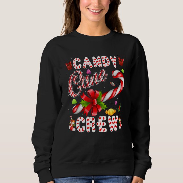 Camiseta Candy Cane Crew Family Christmas Matching Group Ou (Frente)