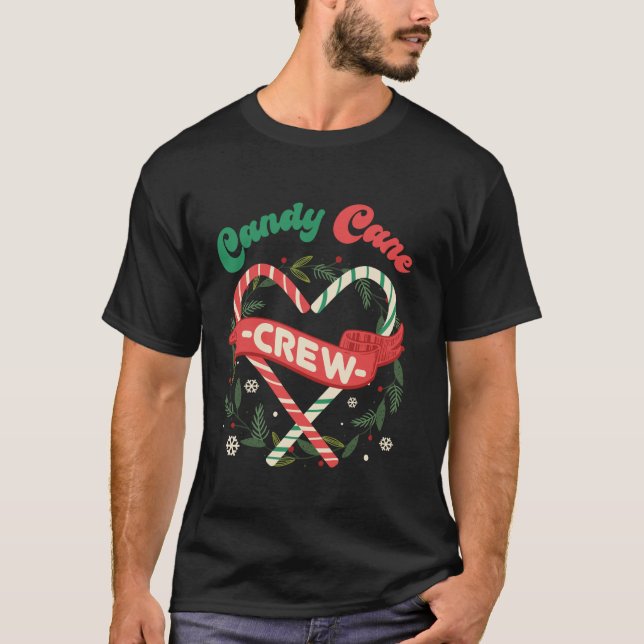 Camiseta Candy Cane Crew Family Christmas Squad Matching Ca (Frente)
