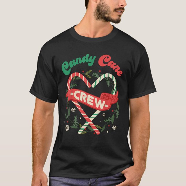 Camiseta Candy Cane Crew Family Christmas Squad Matching Ca (Frente)