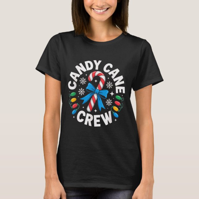 Camiseta Candy Cane Crew Funny Christmas Candy Lover X-mas  (Frente)