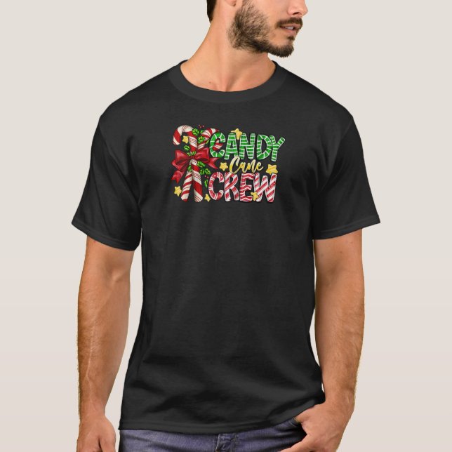 Camiseta Candy Cane Crew Funny Christmas Candy Lover Xmas P (Frente)