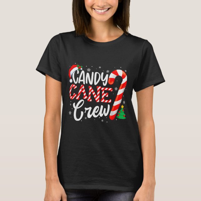Camiseta Candy Cane Crew Funny Xmas Christmas Pajamas Men W (Frente)
