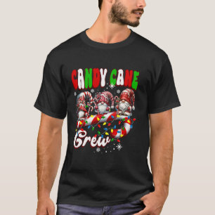 Camiseta Candy Cane Crew Gnomos Natal Gnomos Xmas Ligh
