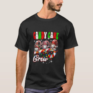 Camiseta Candy Cane Crew Gnomos Natal Gnomos Xmas Ligh