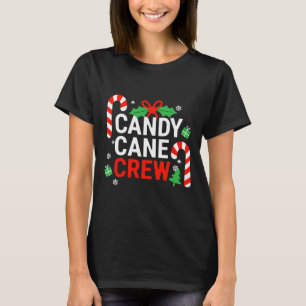 Camiseta Candy Cane Crew Shirt Adultos Mulheres Crianças Ch