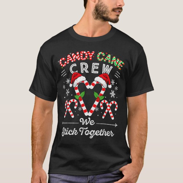 Camiseta Candy Cane Crew We Stick Together Christmas Xmas M (Frente)