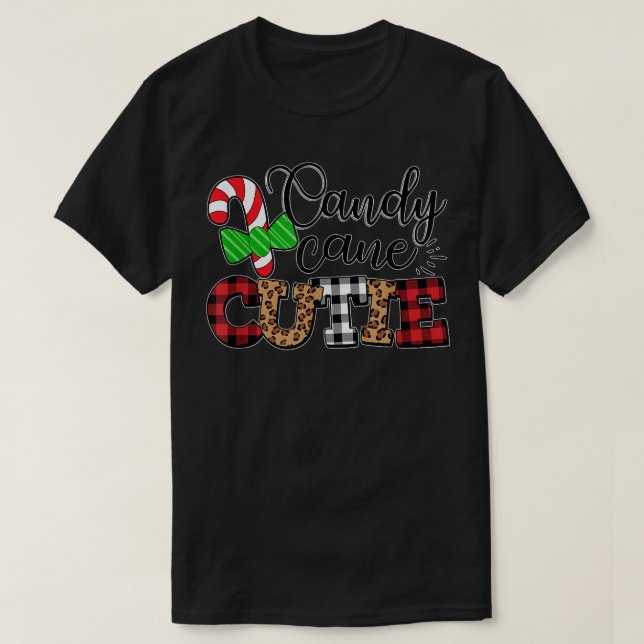 Camiseta Candy Cane Cutie Buffalo Xadrezes Garotos Meninas  (Frente do Design)