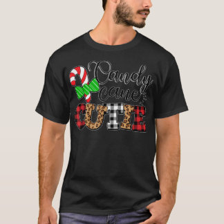 Camiseta Candy Cane Cutie Buffalo Xadrezes Garotos Meninas 