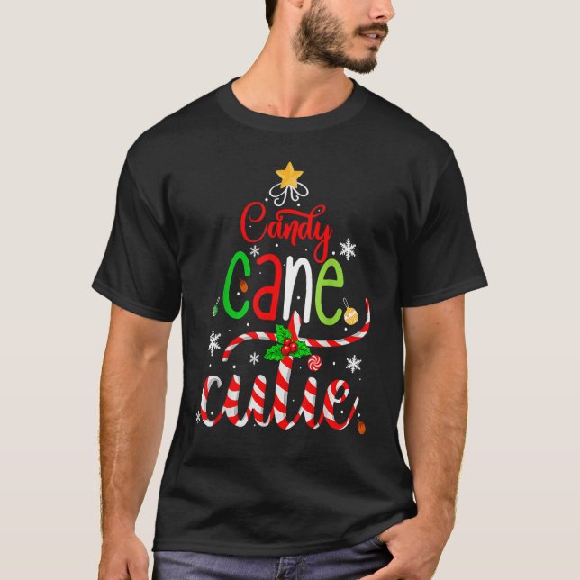 Camiseta Candy Cane Cutie  Christmas Boys Girls Kids Xmas P (Frente)