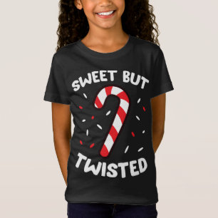 Camiseta Candy Cane de Natal Doce Mas Encantado Engraçado, 