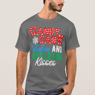 Camiseta Candy Cane Deseja e Mistura KissesChristmas Pa