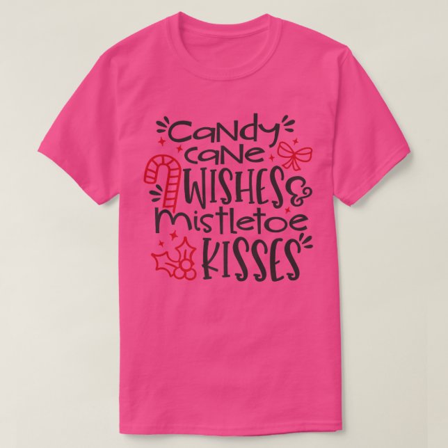 Camiseta Candy Cane Deseja Misturas Kisses7 (Frente do Design)