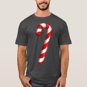 Camiseta Candy Cane Feliz e Bright Red e White Candy Co