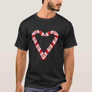 Camiseta Candy Cane Heart Christmas Hilarious X mas Red e