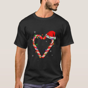 Camiseta Candy Cane Hearts Xmas Candy Cane Crew Natal B