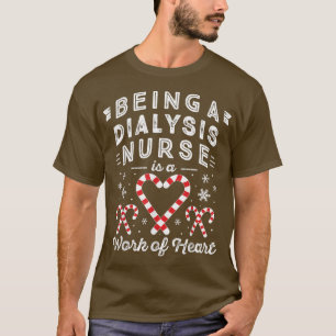 Camiseta Candy Cane HeartWomen Nephrology Christmas Dialysi