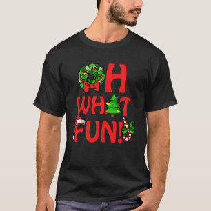 Camiseta Candy Cane Oh Que Natal Divertido para homens mulh