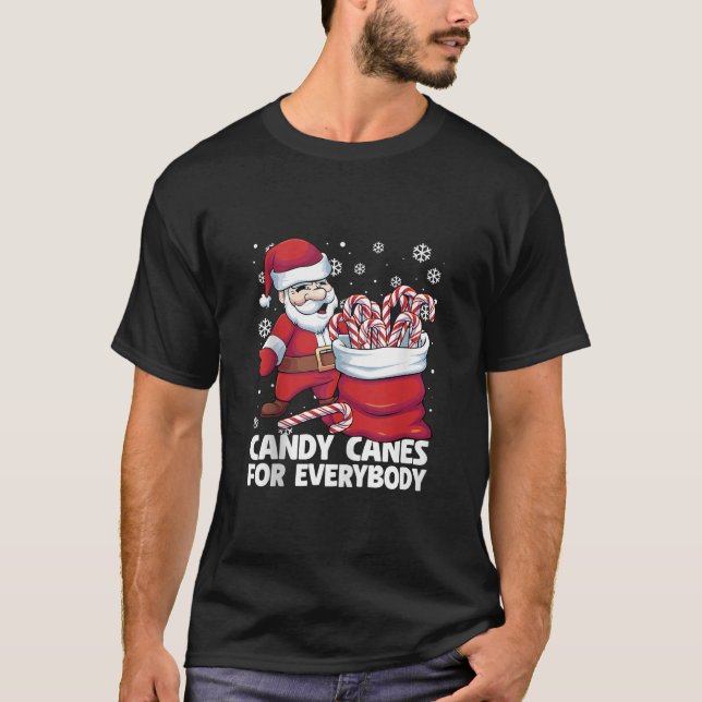 Camiseta Candy Canes For Everybody Santa Christmas Candy Ca (Frente)
