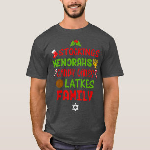 Camiseta Candy Canes Latkes Hanukkah Christmas Chrismukkah