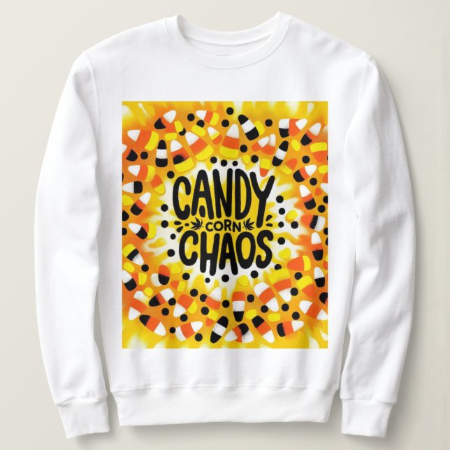 Camiseta Candy Chaos: Halloween Tie-Dye (Frente do Design)