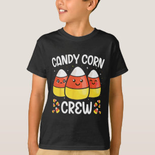Camiseta Candy Corn Crew Halloween Homens Mulheres Amigos