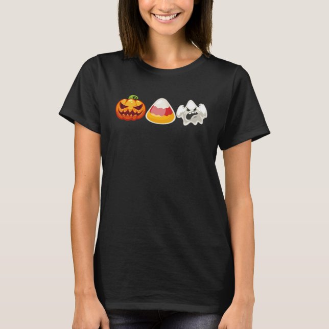 Camiseta Candy Corn Ghost Pumpkin Fun Halloween Costume Kid (Frente)