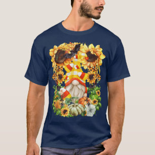 Camiseta Candy Corn Gnome Halloween Sunflower Pumpkin Patch