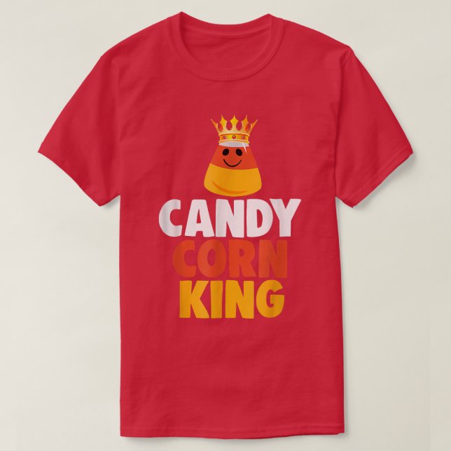 Camiseta Candy Corn King Funny Halloween Couples Matching  (Frente do Design)