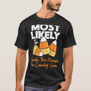 Camiseta Candy Corn Mais Propenso A Trocar O Halloween Da E