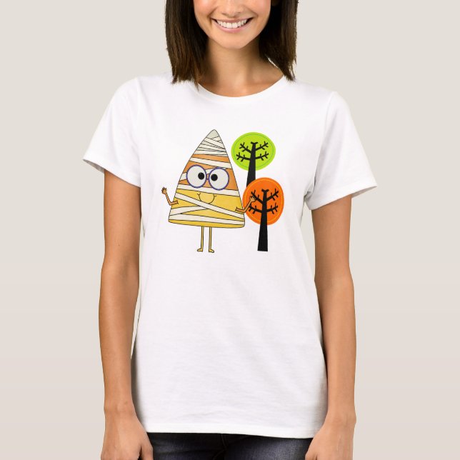 Camiseta Candy Corn Mummy Halloween (Frente)