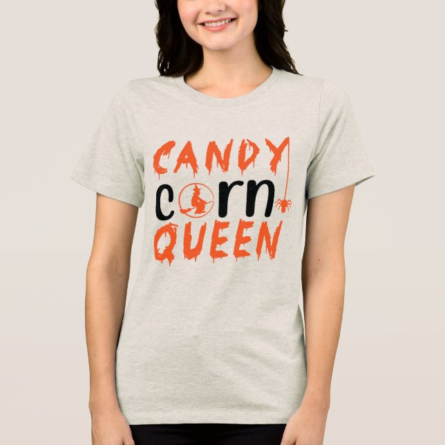 Camiseta Candy Corn Queen Witeen Halloween (Frente)
