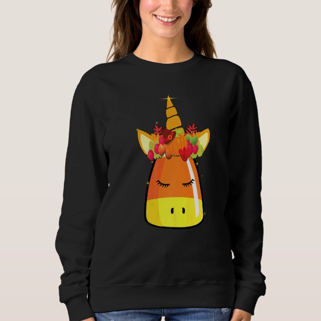 Camiseta Candy Corn Unicorn Face Halloween Costume D (Frente)