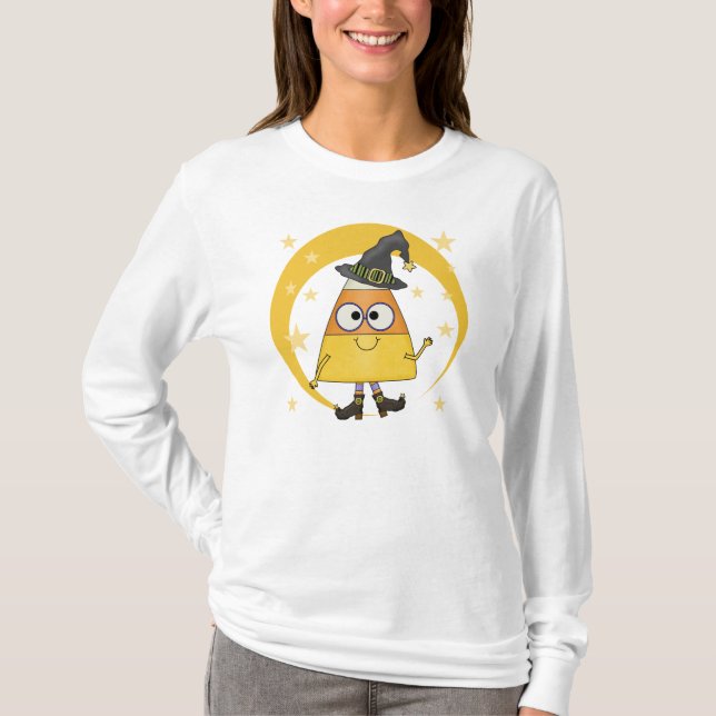 Camiseta Candy Corn Witch Halloween (Frente)
