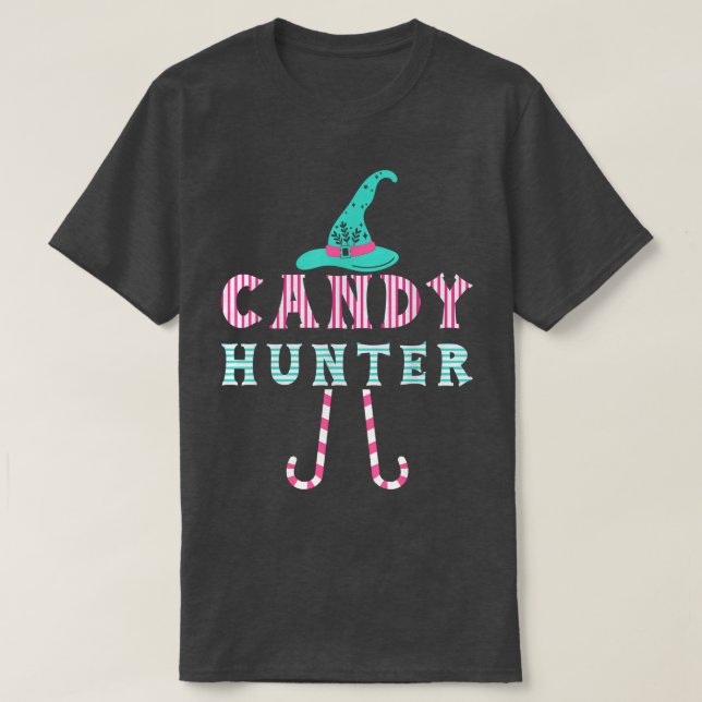 Camiseta Candy Hunter Halloween Engraçado313 (Frente do Design)