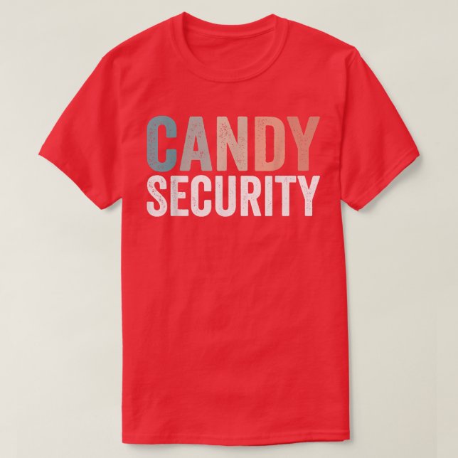 Camiseta Candy Security Halloween Costume para Pai Mãe Daug (Frente do Design)
