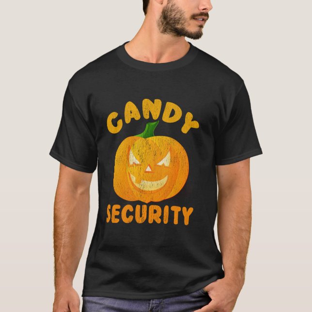Camiseta Candy Security Halloween Engraçado (Frente)